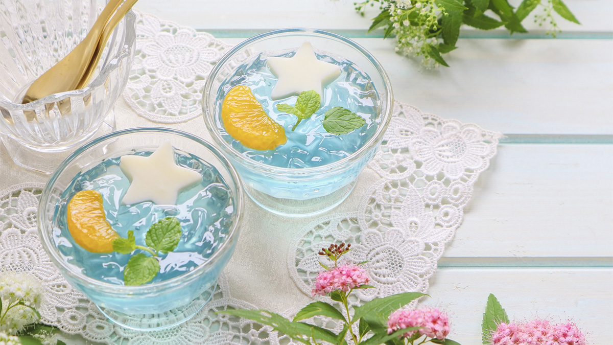 星型フルーツの入った七夕ゼリー